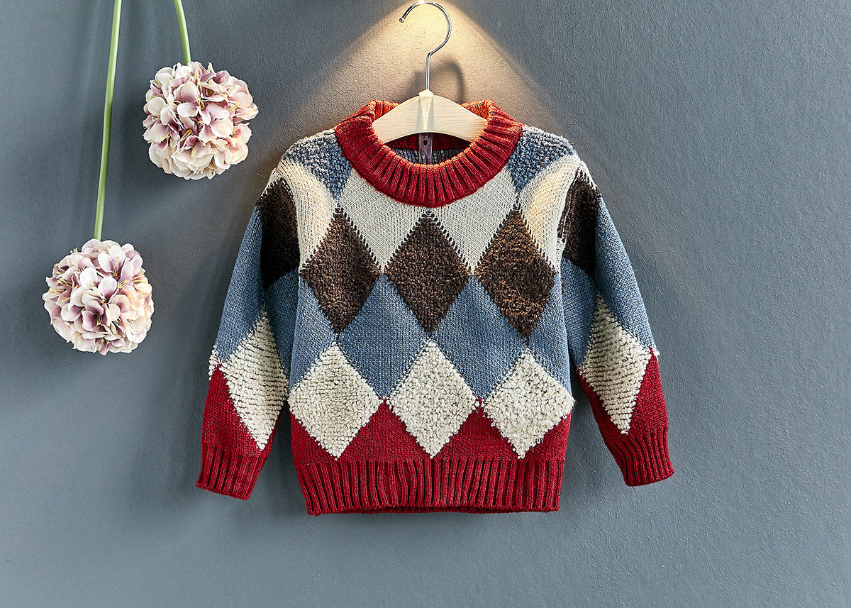 Girls Casual Fashion Pullover Sweater Plaid GO buy