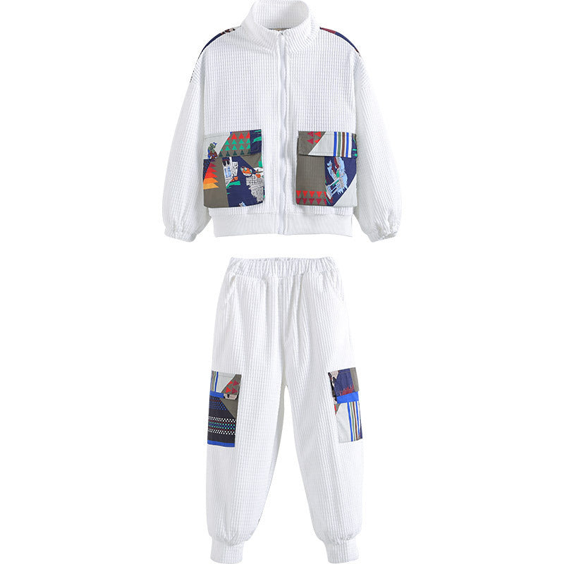 Girl Spring Casual Western Style Fashionable Two-piece Sports Suit GO buy
