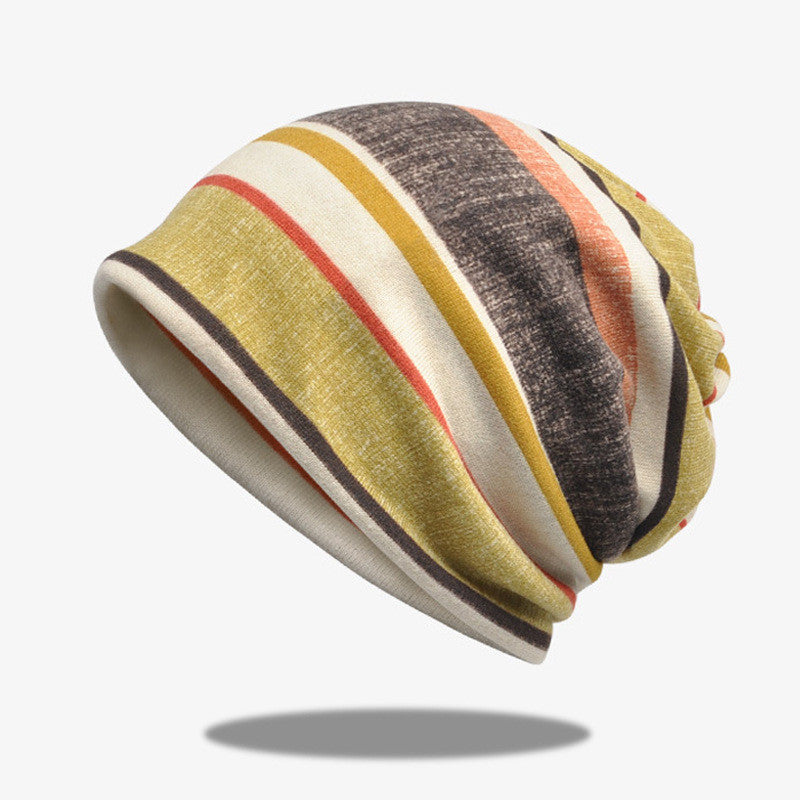 Striped Scarf Hat Men And Women All-match Pullover Hat Casual GO Buy