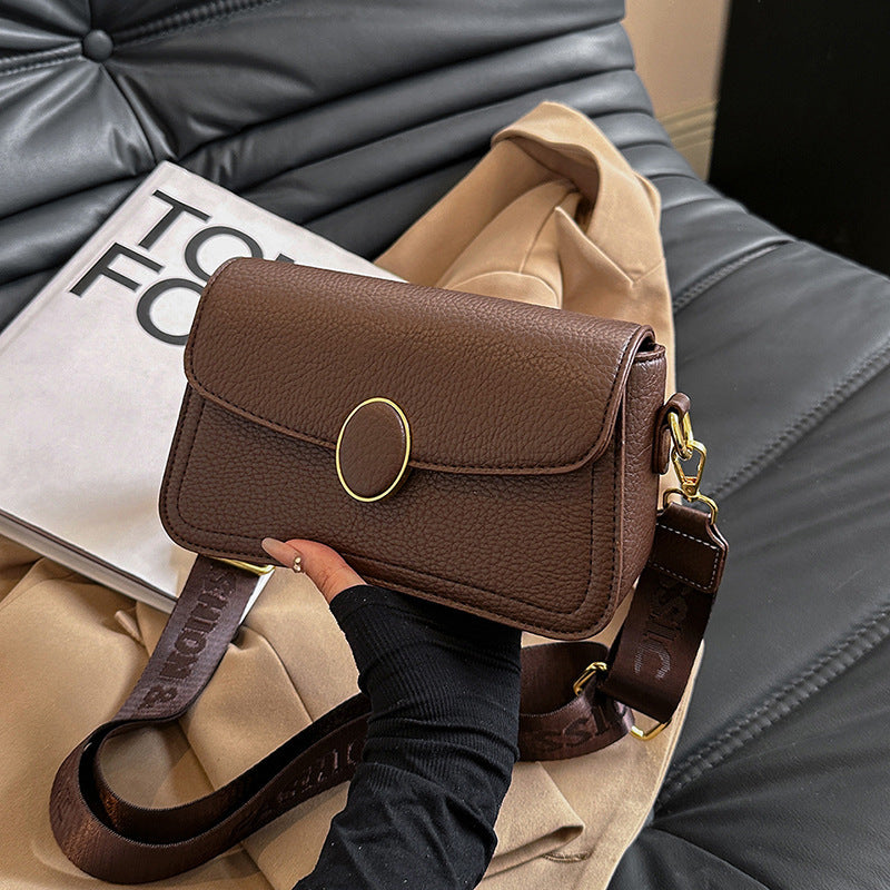 Fashion Small Square Bag All-matching Wide Shoulder Strap Shoulder Bag GO Buy