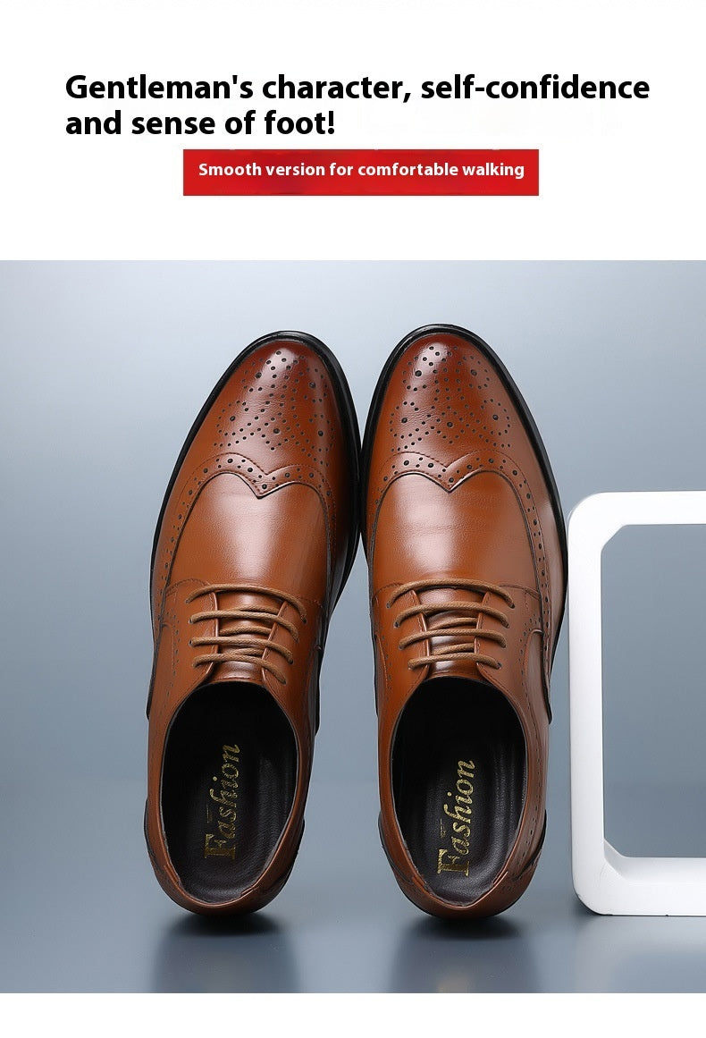 Block Carved Casual Leather Shoes For Men GO Buy