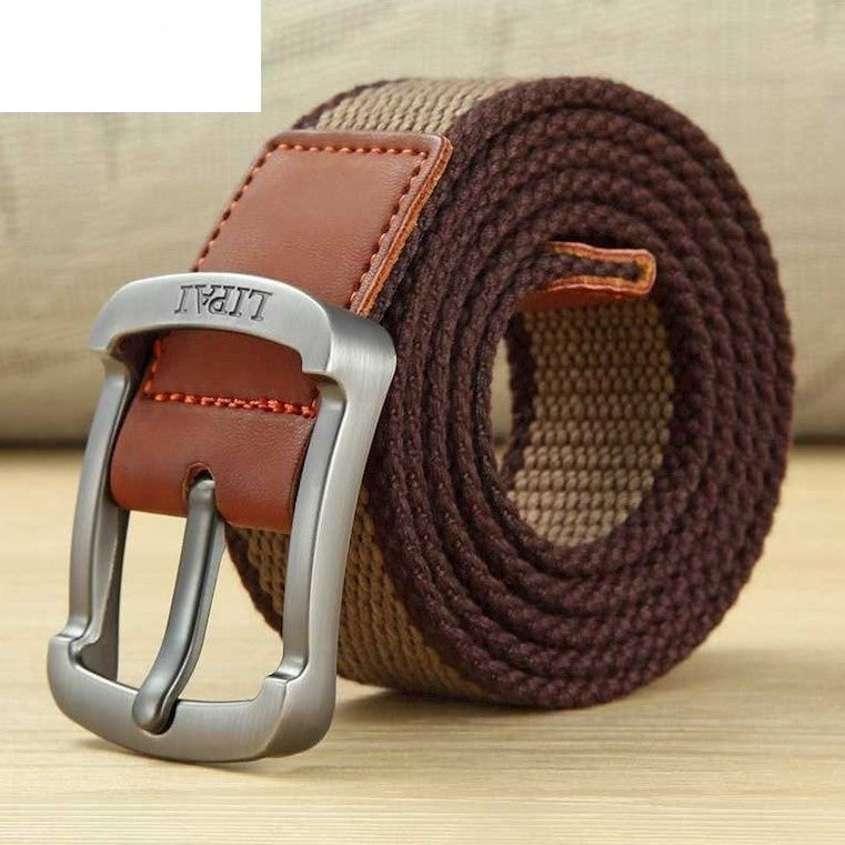 Men's Canvas Work Belt Labor Insurance Pin Buckle Belt GO Buy
