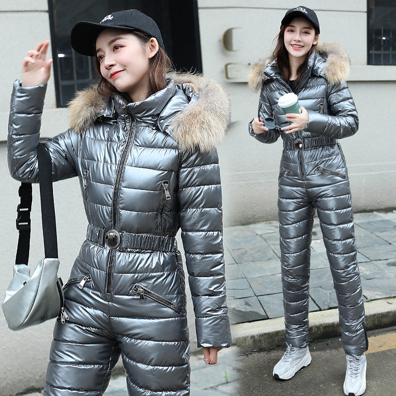 Women's Waist Slimming Two-piece Cotton-padded Jacket GO buy