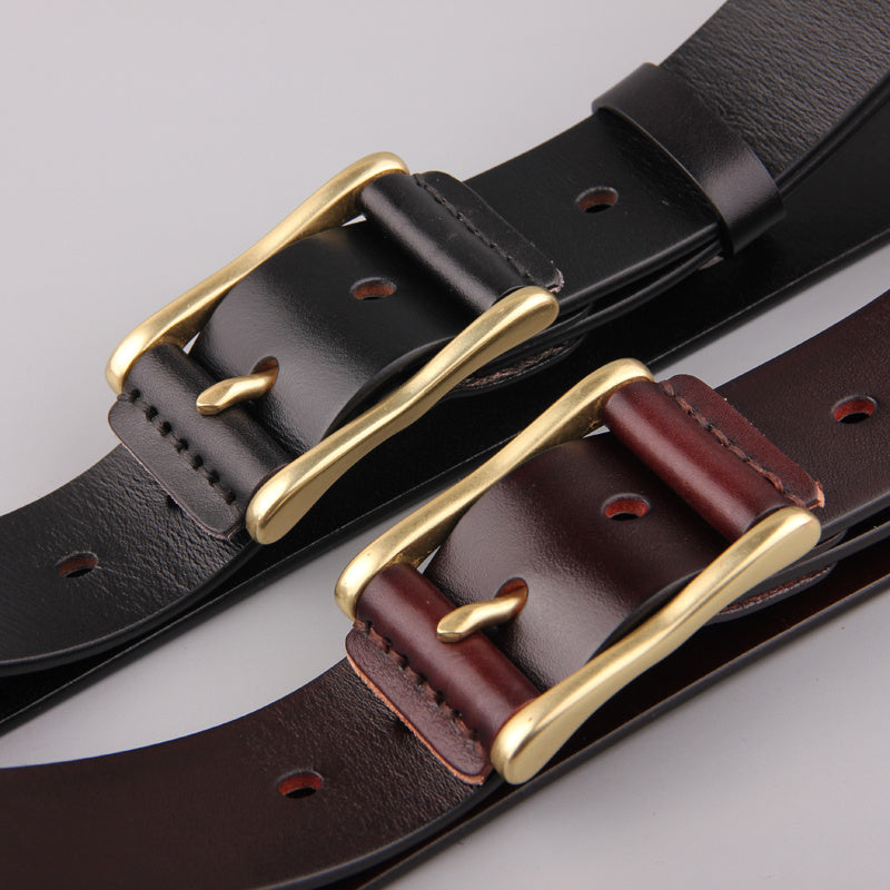 Brass Buckle Men's Belt Casual Denim GO Buy