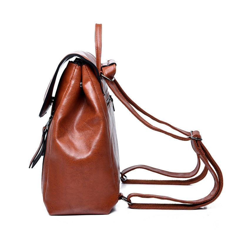 New Women's Bag Fashion Oil Wax Backpack GO Buy
