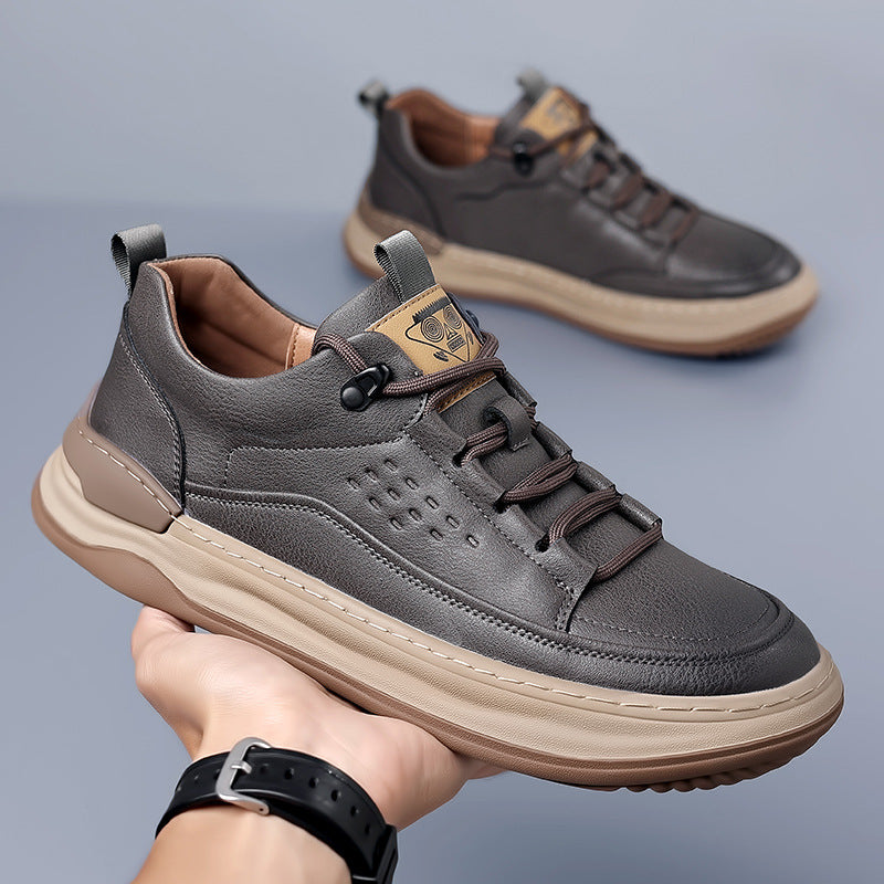 Autumn New Men's Leather Breathable Soft Sole Sneakers GO Buy