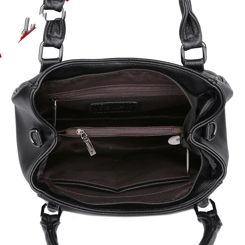 Simple Casual Soft Leather Crossbody Shoulder Bag GO Buy