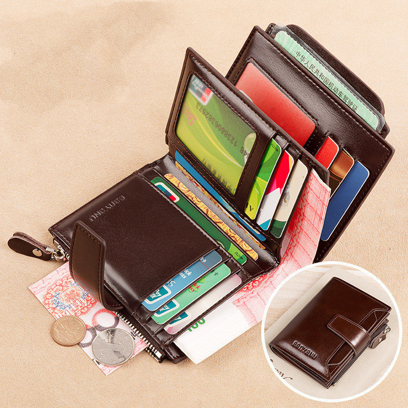 Vintage Men's Wallet Anti-theft Swiping Short GO Buy