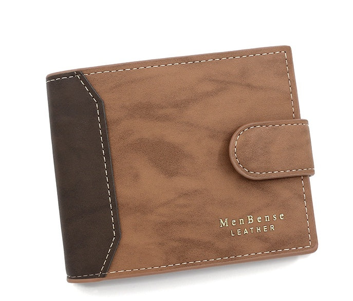 Men's Wallet Short Style With Korean Edition Hinge Gold Stamping GO Buy