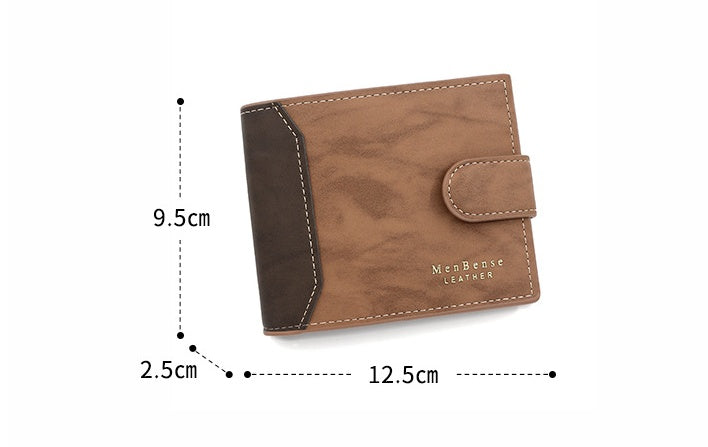 Men's Wallet Short Style With Korean Edition Hinge Gold Stamping GO Buy