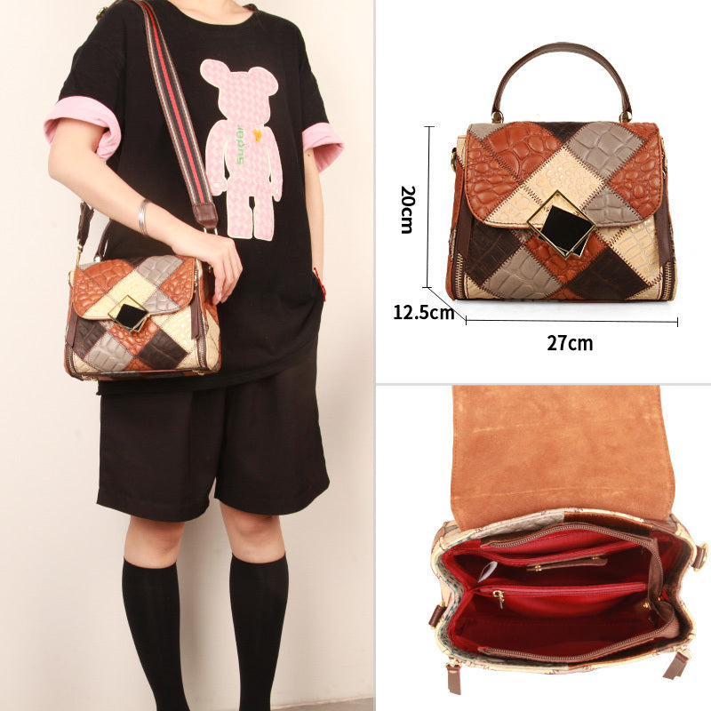 Women's Large Capacity Genuine Leather Multifunctional Portable Shoulder Bag GO Buy