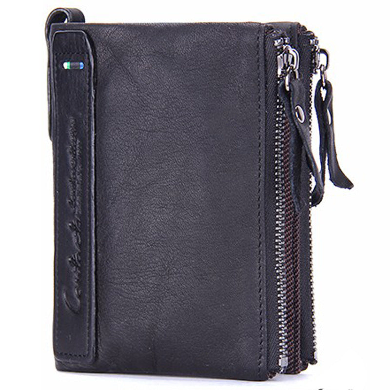 Genuine Leather Men's Short Chic Coin Purse GO Buy