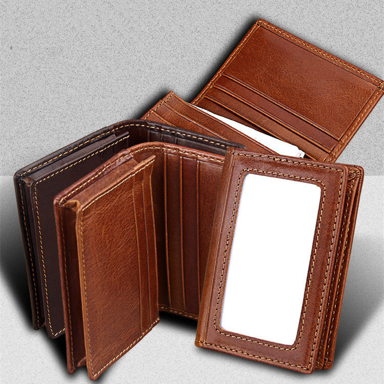 Leather Anti-magnetic RFID Anti-theft Swiping Change Document Package Card Holder GO Buy
