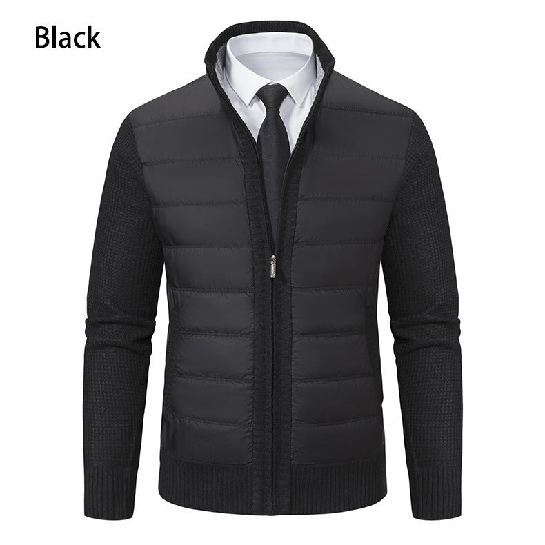 Stand Collar Fleece-lined Thickened Men's Coat GO buy