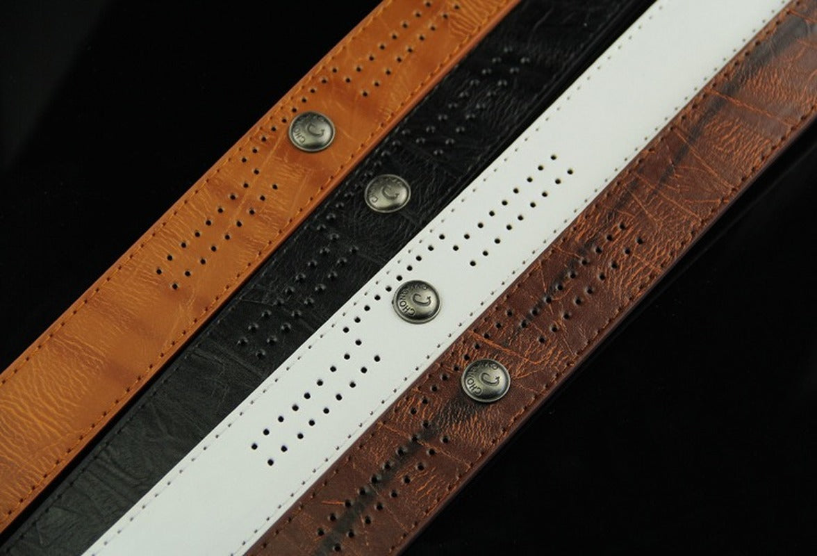Men's Denim Casual Hollow Rivet Wide Belt GO Buy