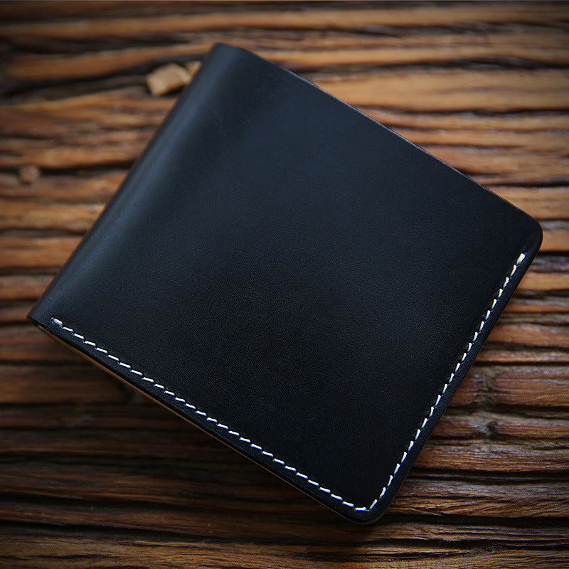 Men's Fashion Handmade Vintage First Layer Cowhide Short Money Clip GO Buy