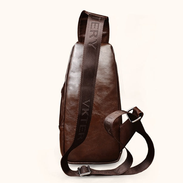 Men's Fashion Crossbody Bag Theftproof Leather Business Sling Bags Male Casual Chest Bags Shoulder Bags Chest Waist Pack GO Buy