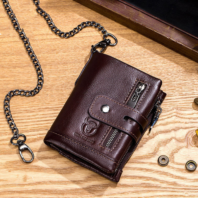 Leather Mobile Phone Holder Wallet Multi-function Anti-theft Chain GO Buy
