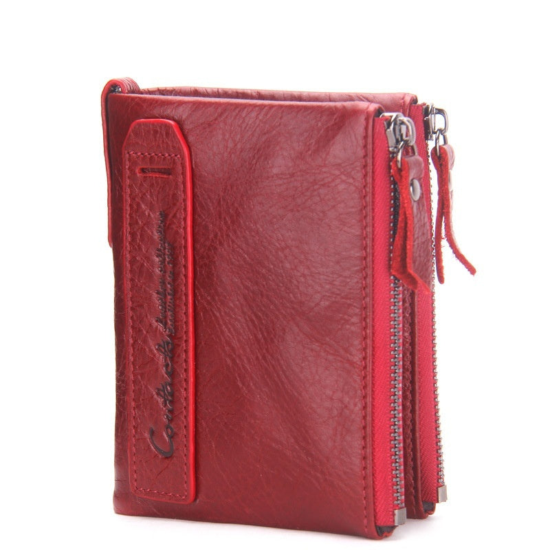 Genuine Leather Men's Short Chic Coin Purse GO Buy