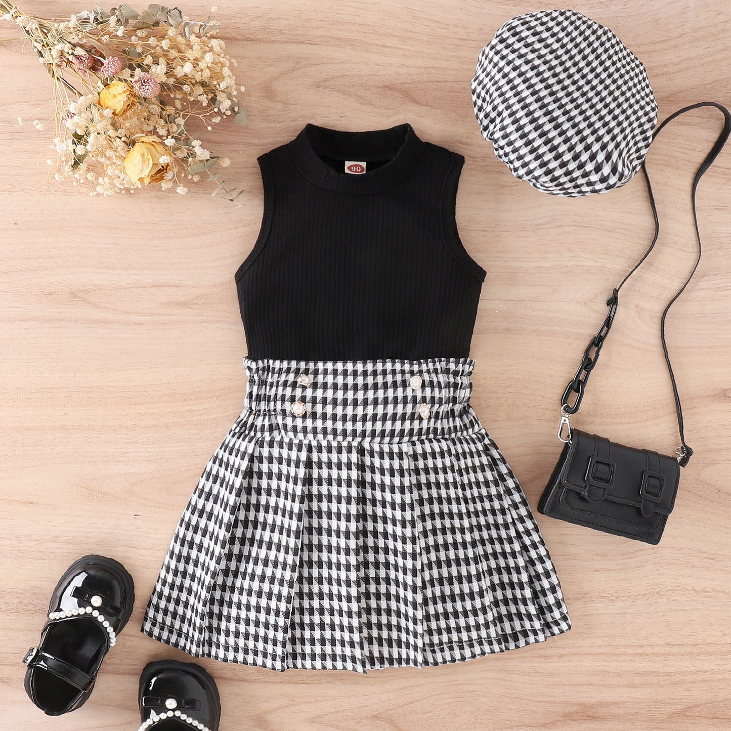 Children's Sleeveless Top Thousand Bird Plaid GO buy