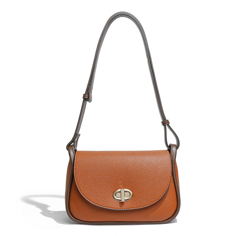 Crossbody Half Round Lock One Shoulder Flap Women's Bag GO Buy