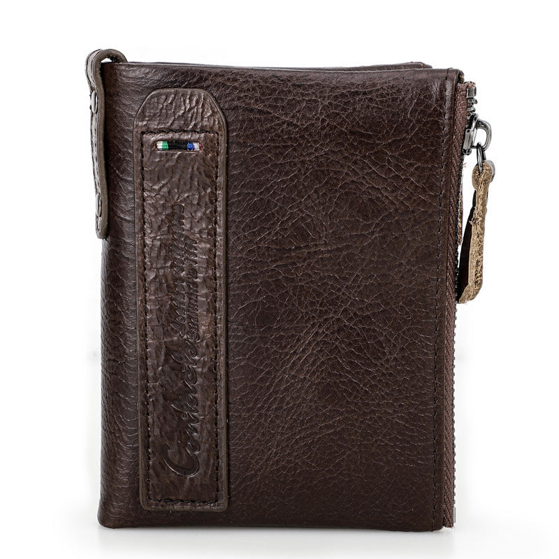 Genuine Leather Men's Short Chic Coin Purse GO Buy