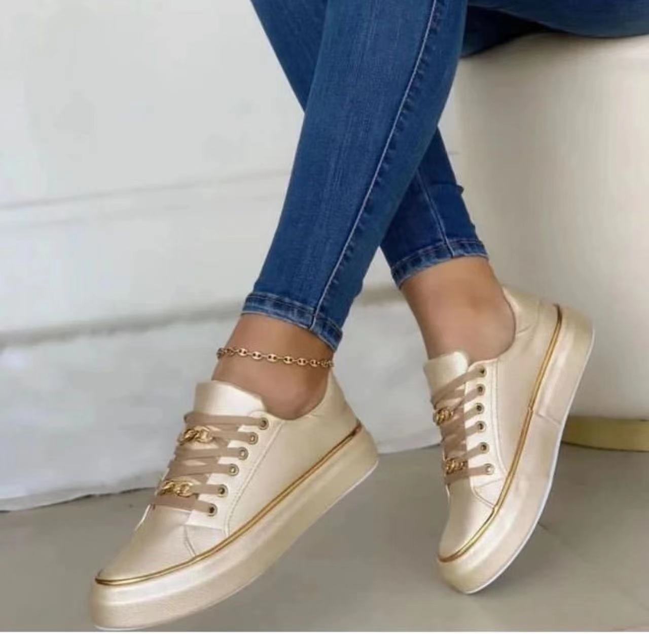Women's Platform Chain Sports Style Low-top Shoes GO buy