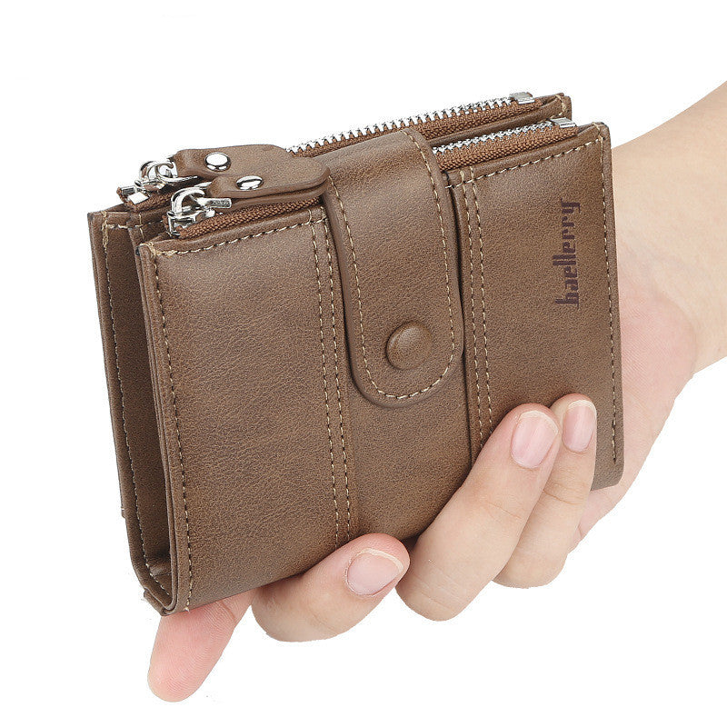 Men's New Double Zipper Creative Short Wallet GO Buy