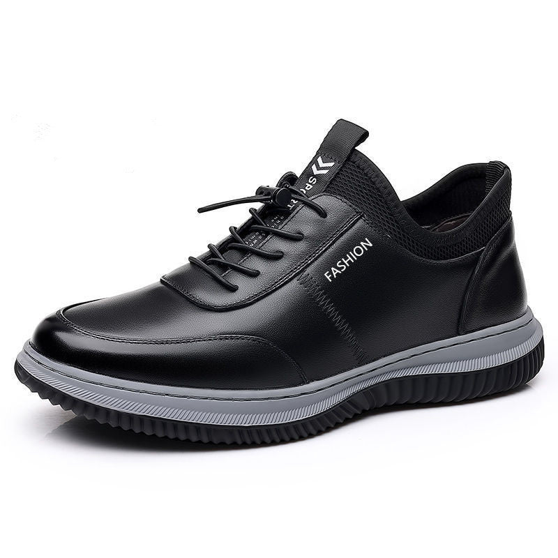 Men's Casual Leather Shoes Breathable Soft Bottom Soft Surface Board Shoes GO Buy