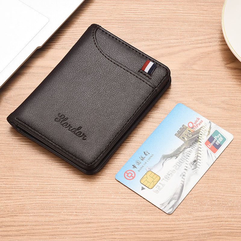Ultra-thin Men's Vertical Mini Wallet Driver's License Bag GO Buy