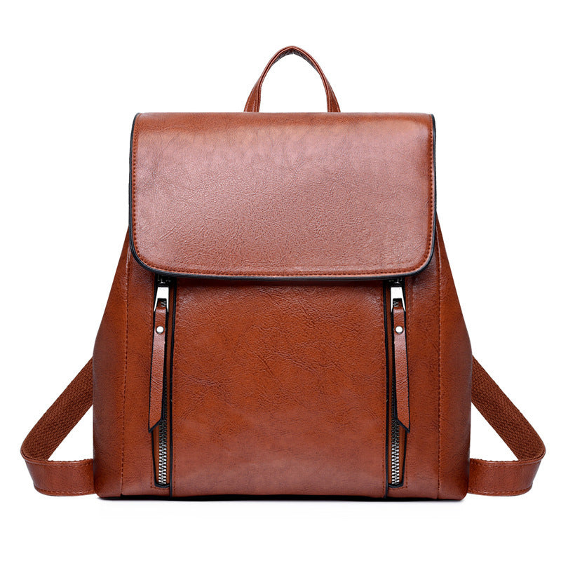 New Women's Bag Fashion Oil Wax Backpack GO Buy
