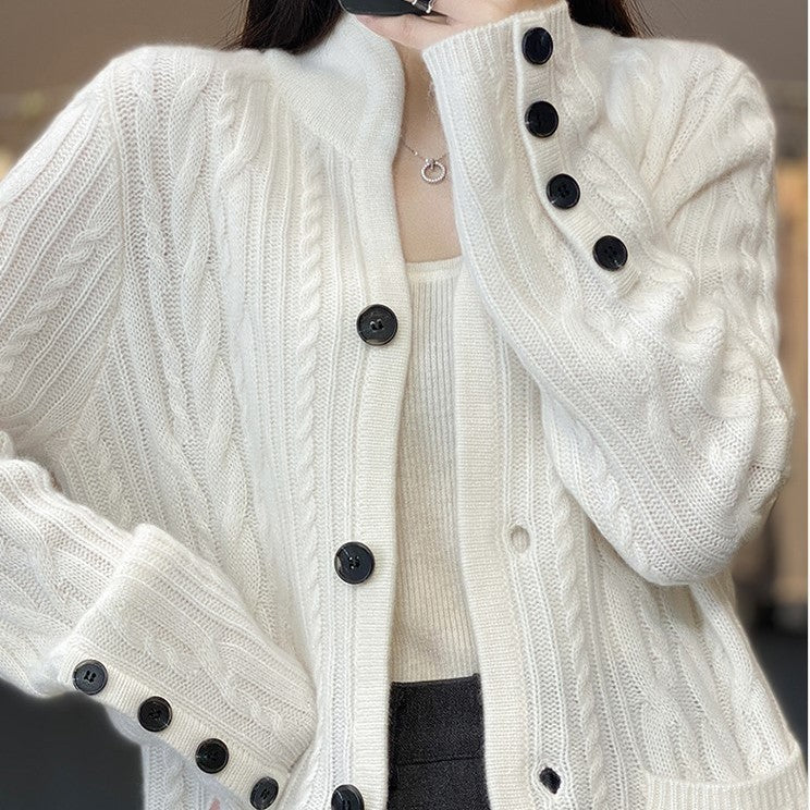 Western Style Pocket Knitted Wool Jacket GO buy
