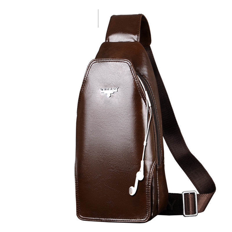 Men's Fashion Crossbody Bag Theftproof Leather Business Sling Bags Male Casual Chest Bags Shoulder Bags Chest Waist Pack GO Buy