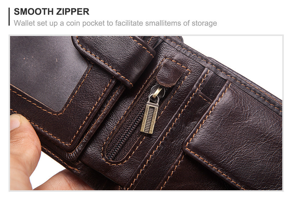 Men's Multi-card Anti-magnetic Real Cowhide Wallet GO Buy