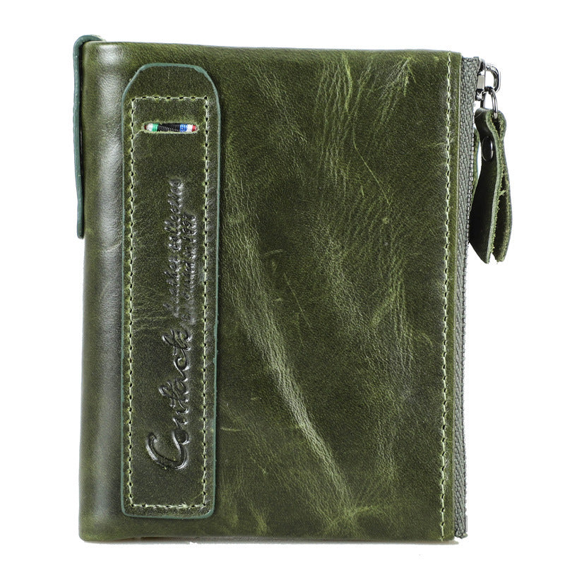 Genuine Leather Men's Short Chic Coin Purse GO Buy