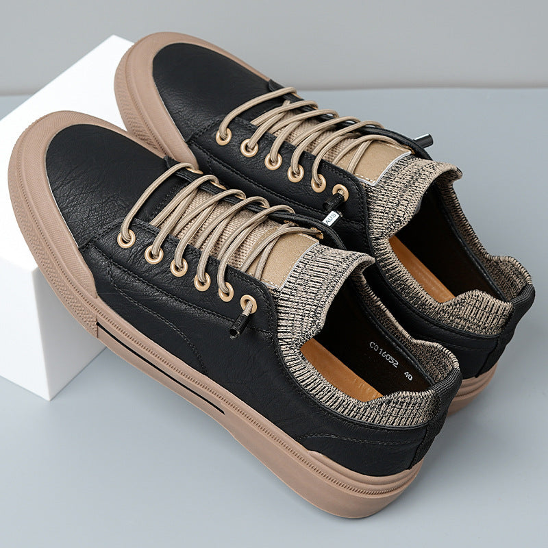 Men's Casual Leather Soft Sole Breathable Bean Shoes GO Buy