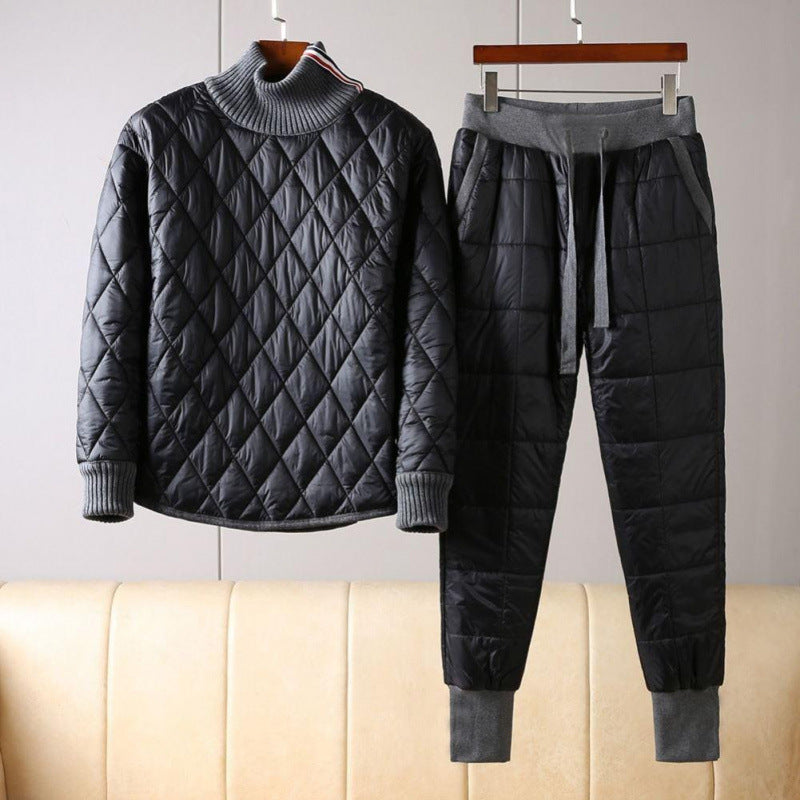 Men's Fashion Thickened Thermal Turtleneck Cotton Suit GO Buy