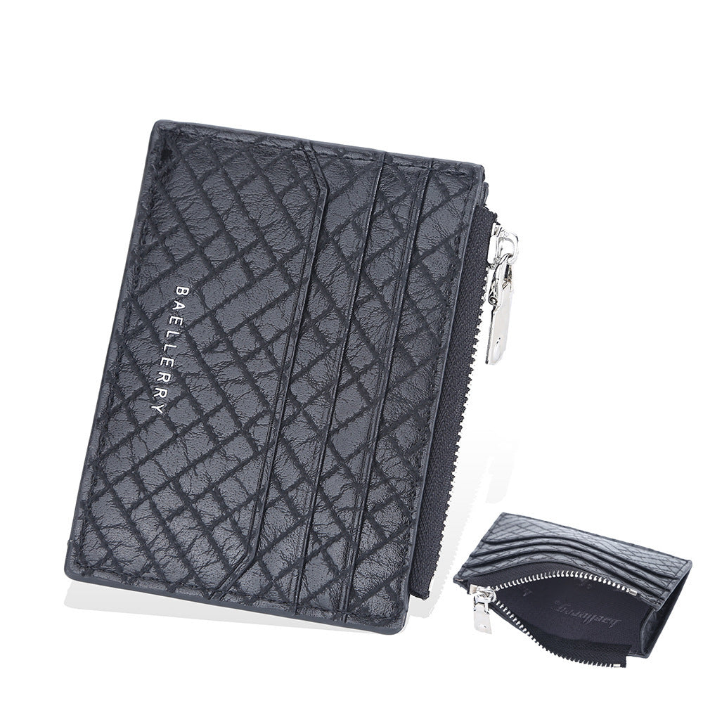 Men's Small Card Bag Euro American Plaid Fashion Clip GO Buy