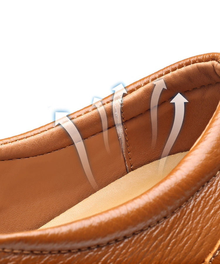 Leather Shoes Men's Autumn Men's Business Casual Leather Shoes Tendon Bottom Korean Men's Shoes GO Buy