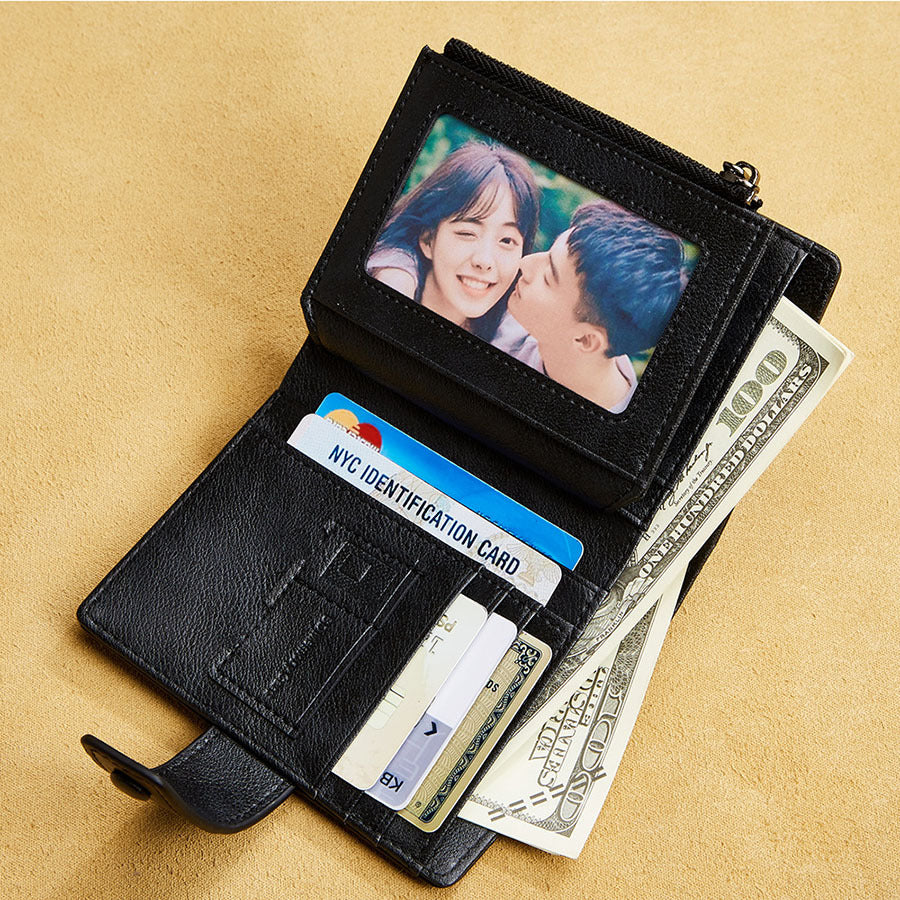 Men's Leather Wallet Three Fold Multi Card Space GO Buy