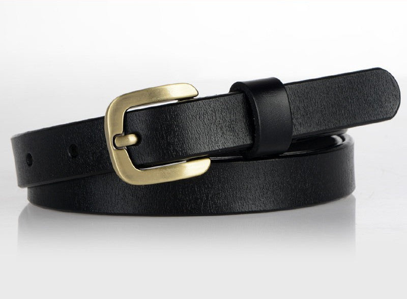 Women's Leather Belt Simple And Versatile Cowhide Belt GO Buy