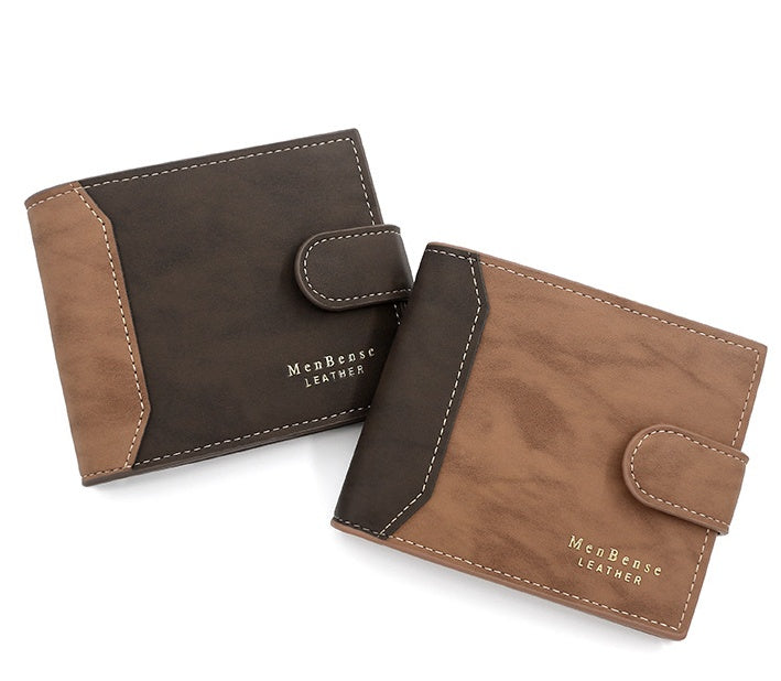 Men's Wallet Short Style With Korean Edition Hinge Gold Stamping GO Buy