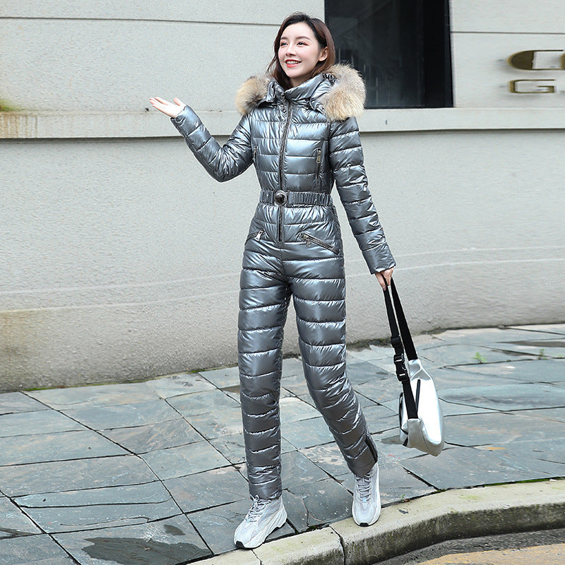 Women's Waist Slimming Two-piece Cotton-padded Jacket GO buy