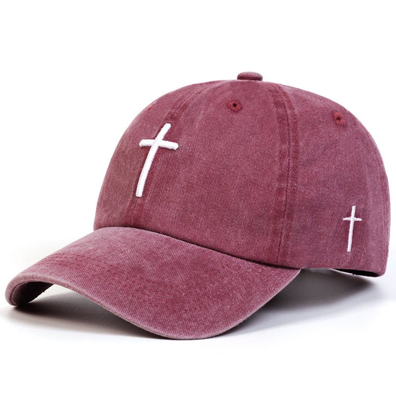 Four Seasons Embroidered Cross Casual Versatile Sun Hat - Gobuy Fashion
