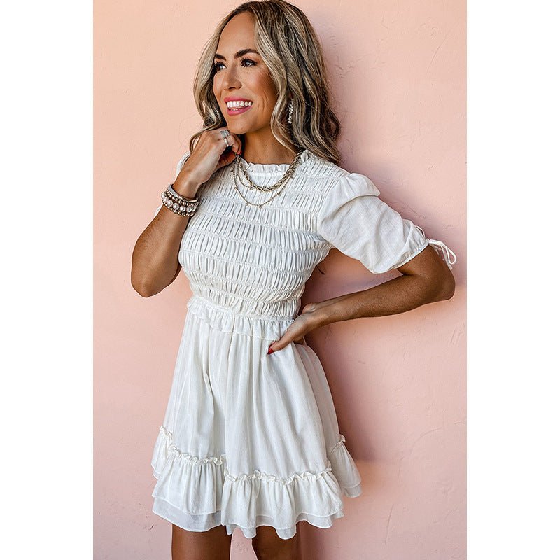 New Solid Color High Waist Dress Women - Gobuy Fashion