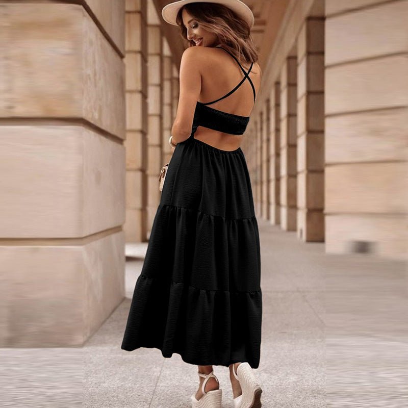 New Solid Color Suspender Dress For Women - Gobuy Fashion