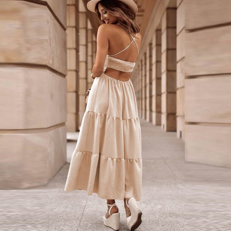New Solid Color Suspender Dress For Women - Gobuy Fashion