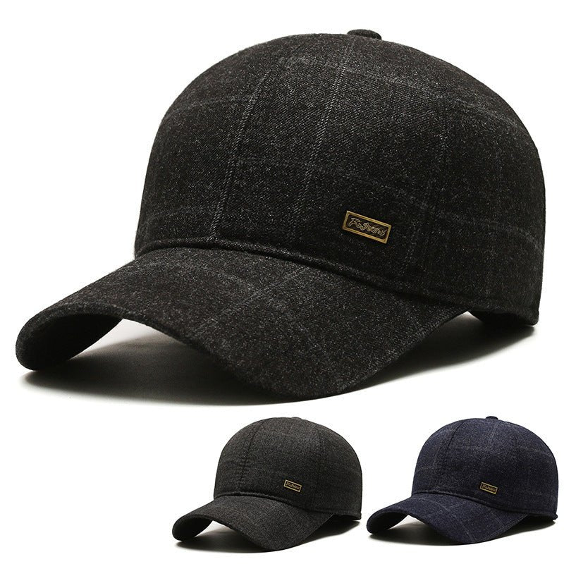 Woolen Hat Middle - aged And Elderly Men's Plaid - Gobuy Fashion