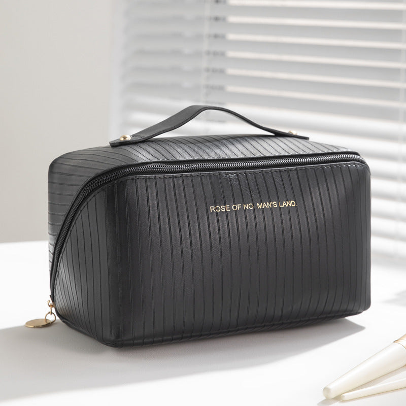 Vertical Pattern Pillow Makeup Bag For Women With Large Capacity And Portability GO Buy
