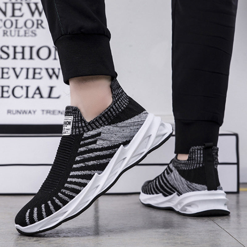 Sock Mesh Shoes Men Stripe Sneakers Lightweight Breathable Flat Shoes GO Buy